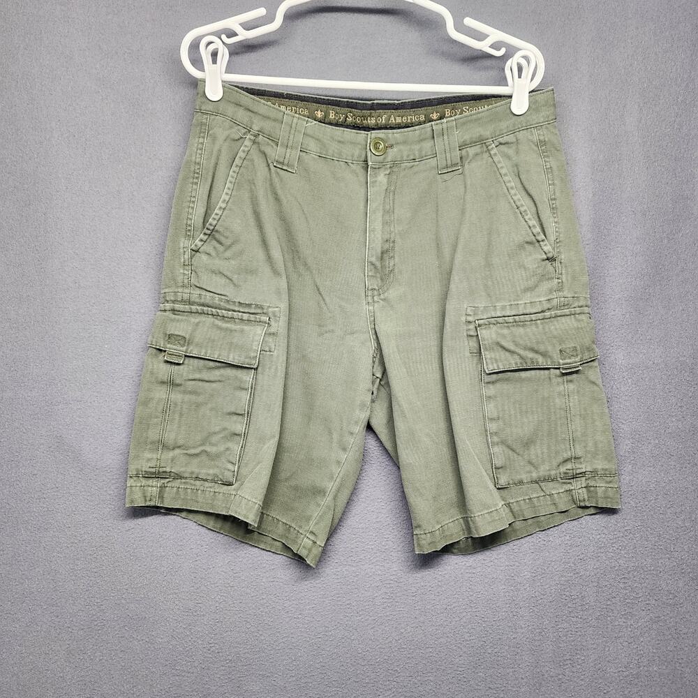 Boy Scouts of America Cargo Uniform Canvas Shorts Green Mens 32